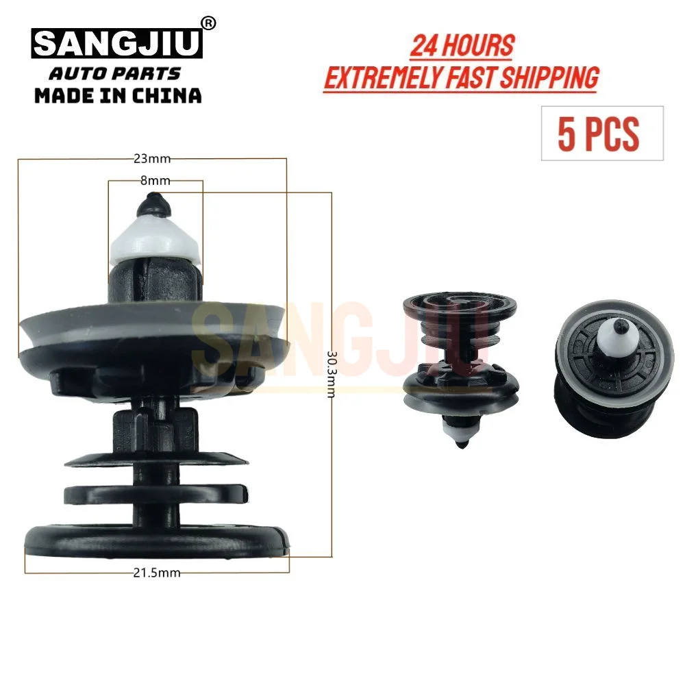 5Pcs Car Interior Door Card Trim Panel Fastener Clips Rivetto In Plastica Fender Bumper Fermo Compatibile Con Vw Volkswagen T5