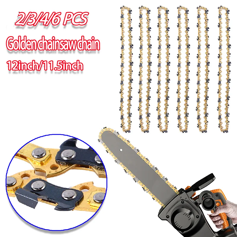 Chainsaw Chain 2/3/4/6 PCS 12"/11.5" Goleden Chainsaw Chain 3/8"LP 45 DL 0.050" Gauge 22 Cutters Drive Electric Saw Accessory Replacement Blade