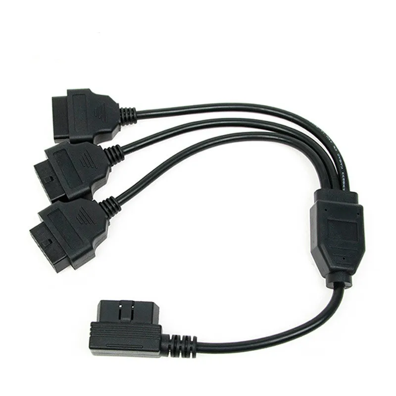 

OBDII 16 Pin 1 Male Splitter to 3 Female Extension Cable OBD2 Car Diagnostic Extender Cord Adapter 50cm