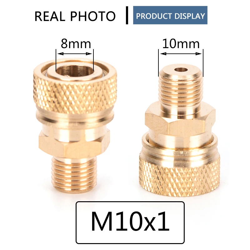 M10x1 Thread Male Quick Disconnect 8mm Coupler Sockets Copper Fittings 1pc pneumatic quick coupling