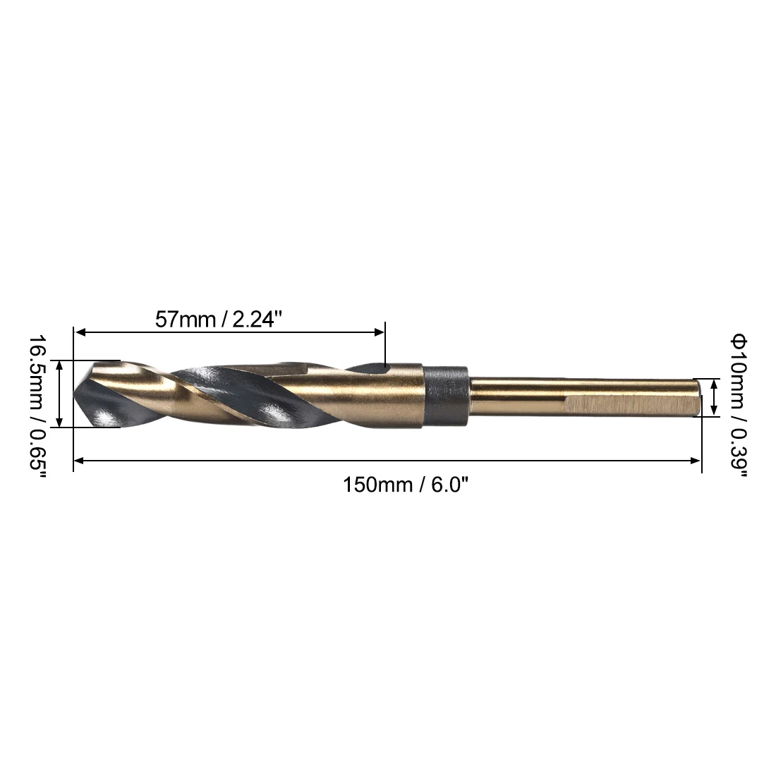 Twist Drill Bits 13/14/15/16/17/18/19/20/22/25mm 0.39-1/2Inch Shank Reduced Shank HSS for Stainless Steel 1pcs