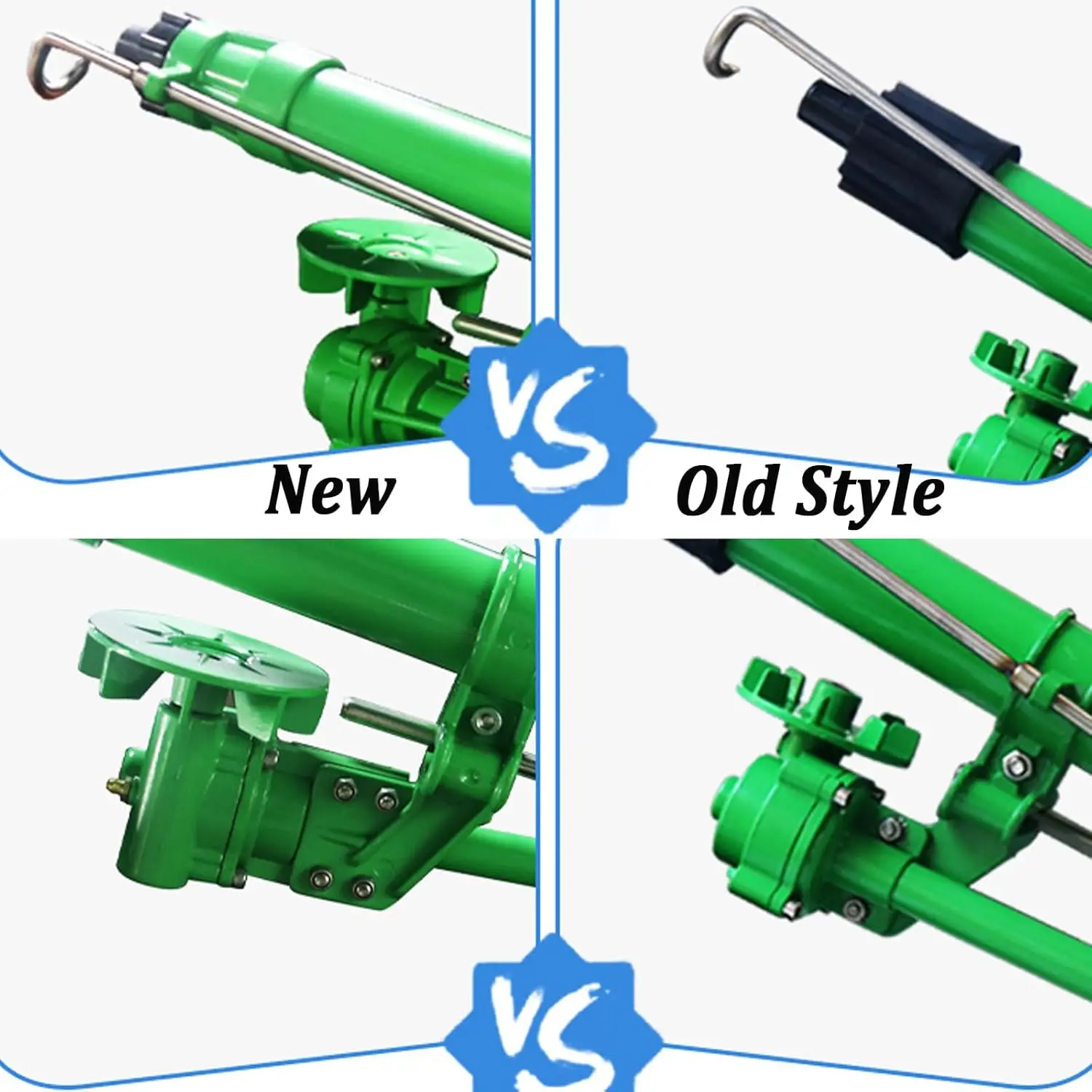 Agricultural Sprinkler System with Pressure Meter, Dual Irrigation Spray Nozzles, 360-Degree Rotational Sprayer for Extensive Wa