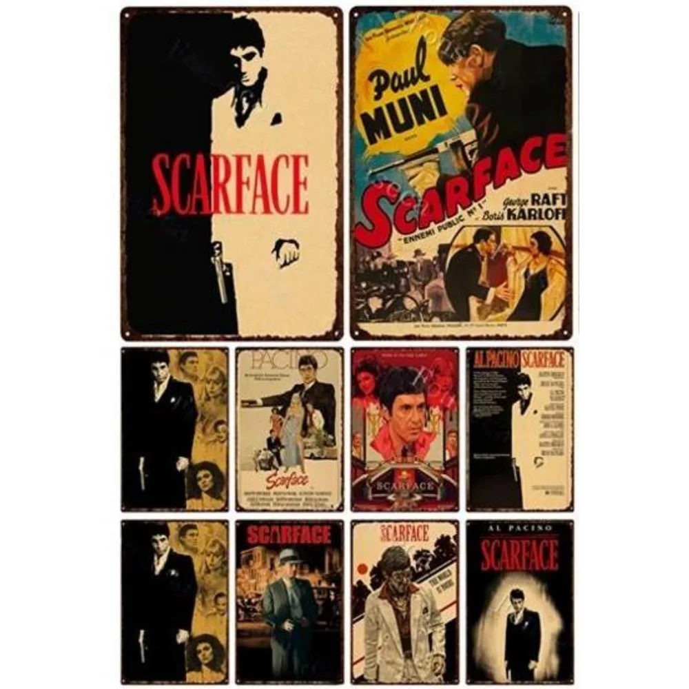 금속 주석 기호 포스터 세계는 당신의 것입니다 Scarface 영화 금속 플라크 포스터 바 클럽 벽 홈 침실 빈티지 벽 플레이트