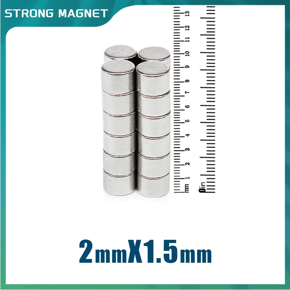 

Круглые мощные магниты диаметром 2x1,5 мм