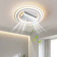 Ventilateur de plafond sans pales invisible, lumière LED, télécommande intelligente, pour chambre à coucher, salon, lumière intérieure 5