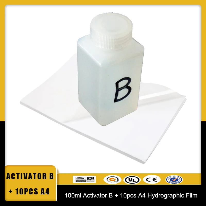 

Vilaxh B Activator 100ml for water transfer printing film / trigger for hydrographic film, + 10pcs A4 Hydrographic Film