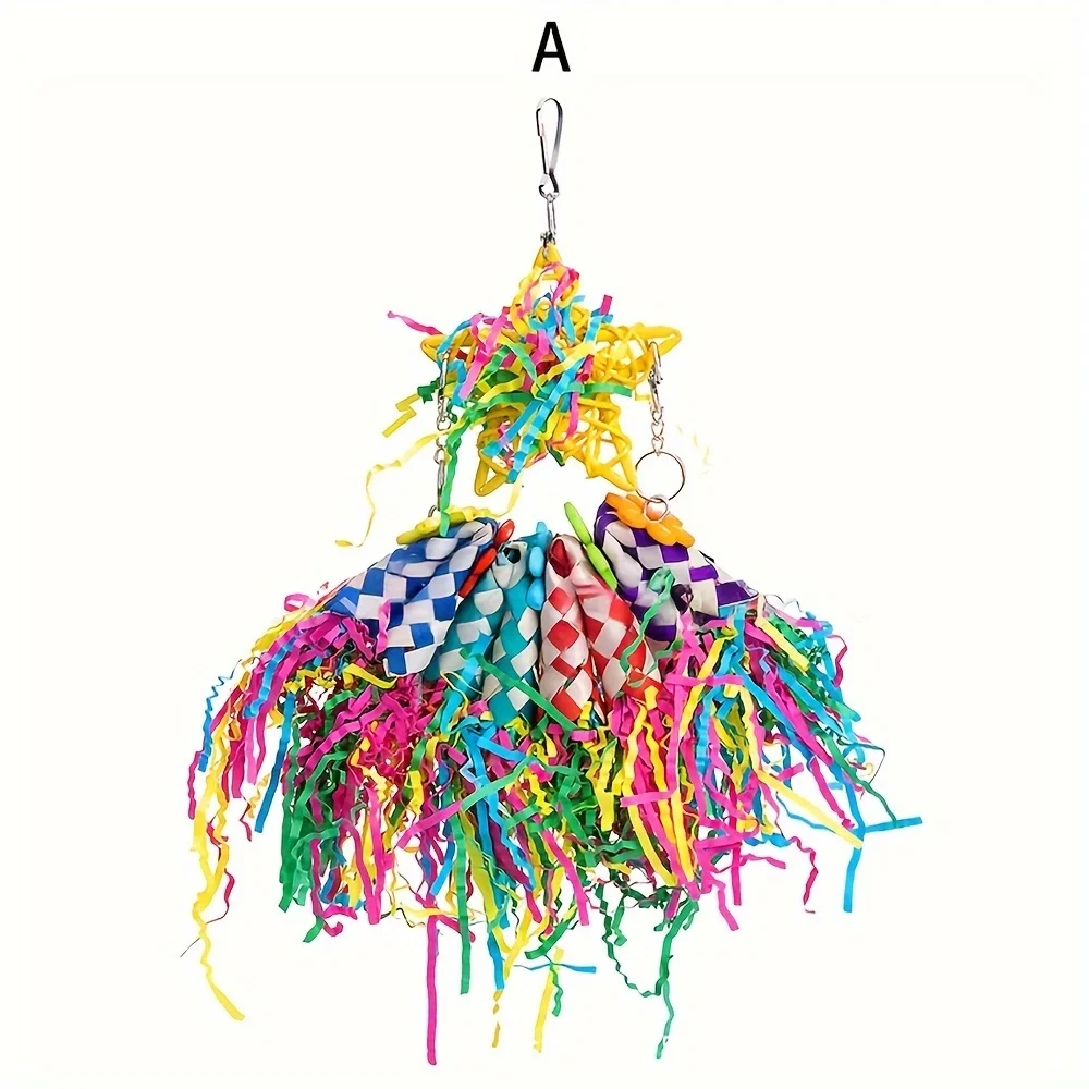 Highlights the variety and valueew 5-in-1 Parrot Chew Toys Set &ndash; Shreddable Foraging Toys, Finger Sleeves, Sichuan Pepper Wood,
