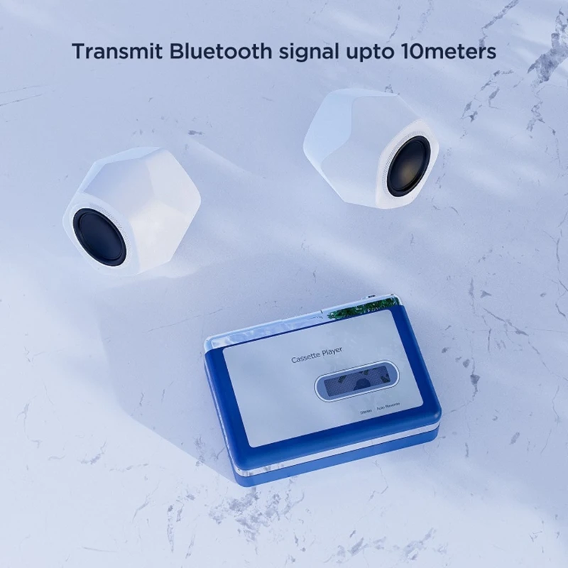Portable Bluetooth-compatible Stereo Radio Cassette Transmitter Player Convert to MP3 Converter Player with Headphone