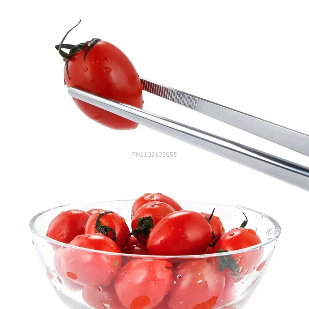 1PC Barbecue Food Tongs Thickened Daily Clamp Tool 12Inch Kitchen Tongs Stainless Steel Culinary Precision Tweezer Cooking Tongs