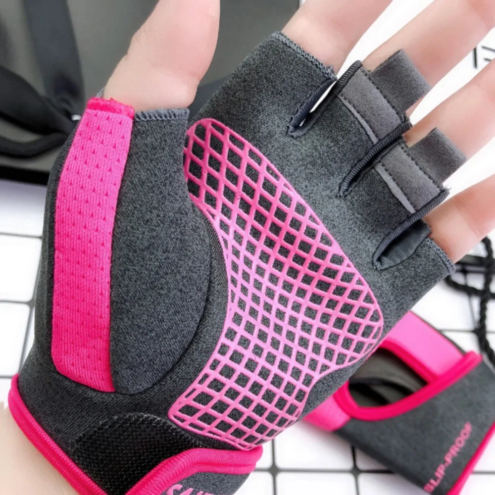 

1 pair Fingerless Fitness Sport Gloves Breathable High Elasticity Dumbbells Breathable Gloves Anti-Skid Protective