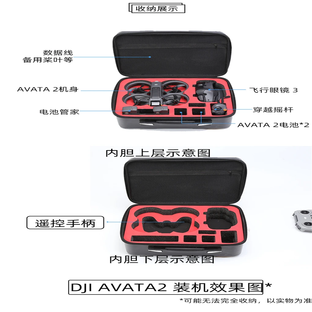 DJI 아바타 2 용 휴대용 보관 가방, 어깨 여행 운반 케이스, Mavic Mini DJI Avata 2 드론 액세서리용 핸드헬드 케이스