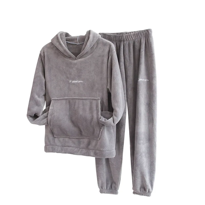 Зимняя Фланелевая пижама Женская флисовая Пижама одежда для сна домашняя