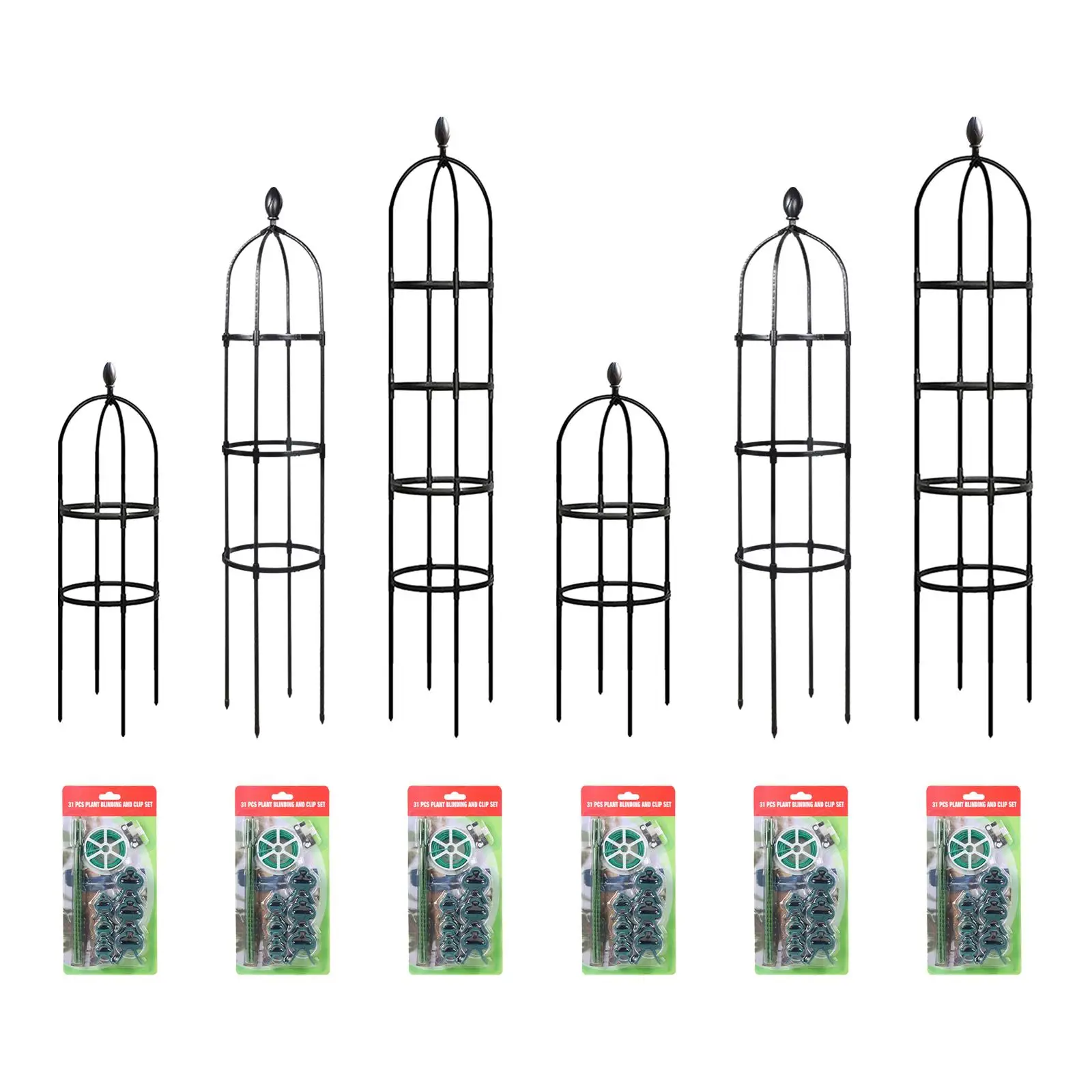 

Garden Obelisk Trellis Outdoor Flower Support Cage Potted Plant Support Stakes for Pots Climbing Plants Flowers Roses Vegetable