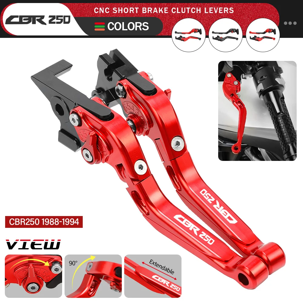 

Motorcycle CNC Aluminum Extendable Folding Adjustable Brake Clutch Levers For HONDA CBR250 1988-1990 1991 1992 1993 1994