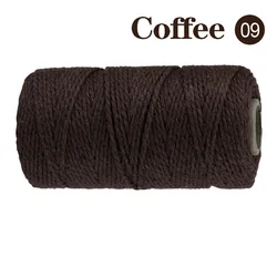 Eco-Friendly Cotton Macrame Cord for DIY Crafts and Home Decor (2mm, 100M) (SLQ 09 coffee)