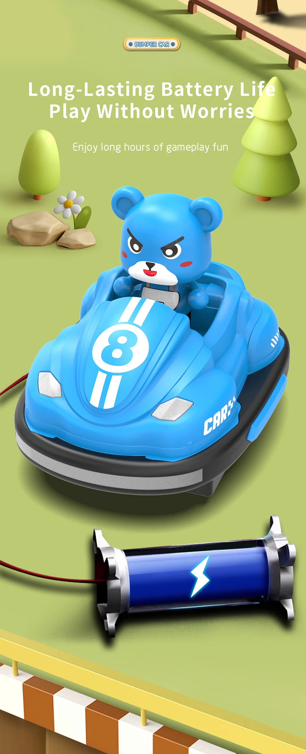 2.4G Bumper Battle RC Car with LED Music Ejecting Plush Toys Parent-Child Competitive Racing Game for Boys Kids Outdoor Toys