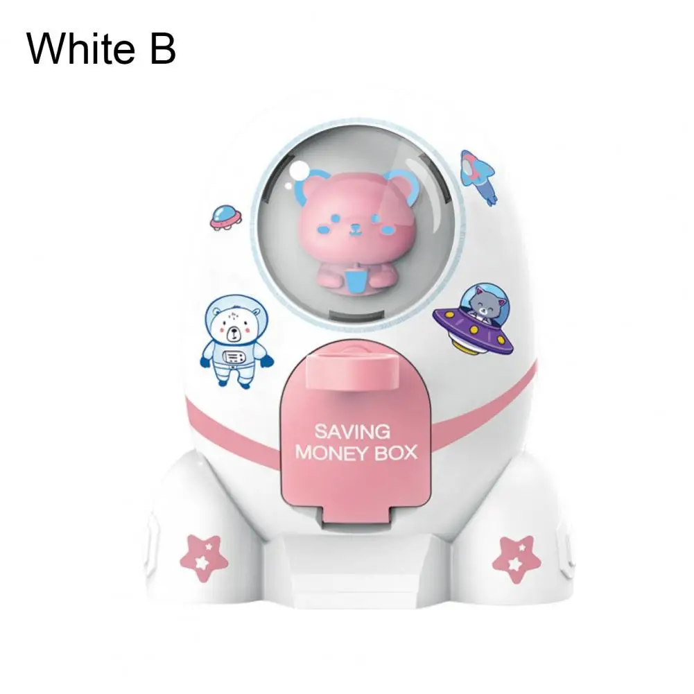 Stylish Cartoon Money Bank Plastic Rocket Piggy Bank Large Capacity Ornament Space Rocket Toy Cartoon Piggy Bank 5