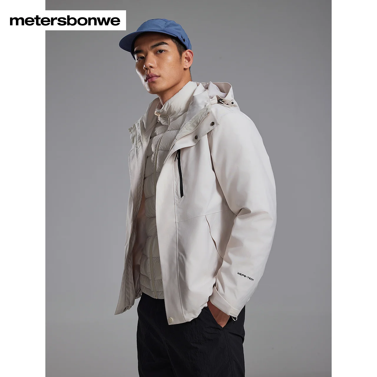 Metersbonwe-Men's Waterproof New 3-in-1 Outdoor Jacket Puffer Windproof Oilproof Warm Three Ways to Wear Winter