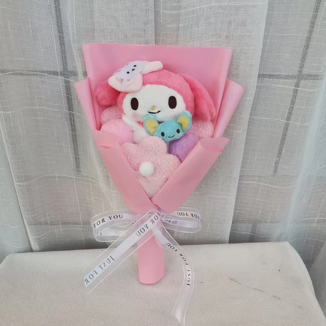 Anime kuromi olá kitty bonecas de pelúcia kawaii minha melodia cinnamoroll  buquê animais de pelúcia dia dos namorados presente de aniversário crianças  brinquedo - AliExpress, image size:1080x1080