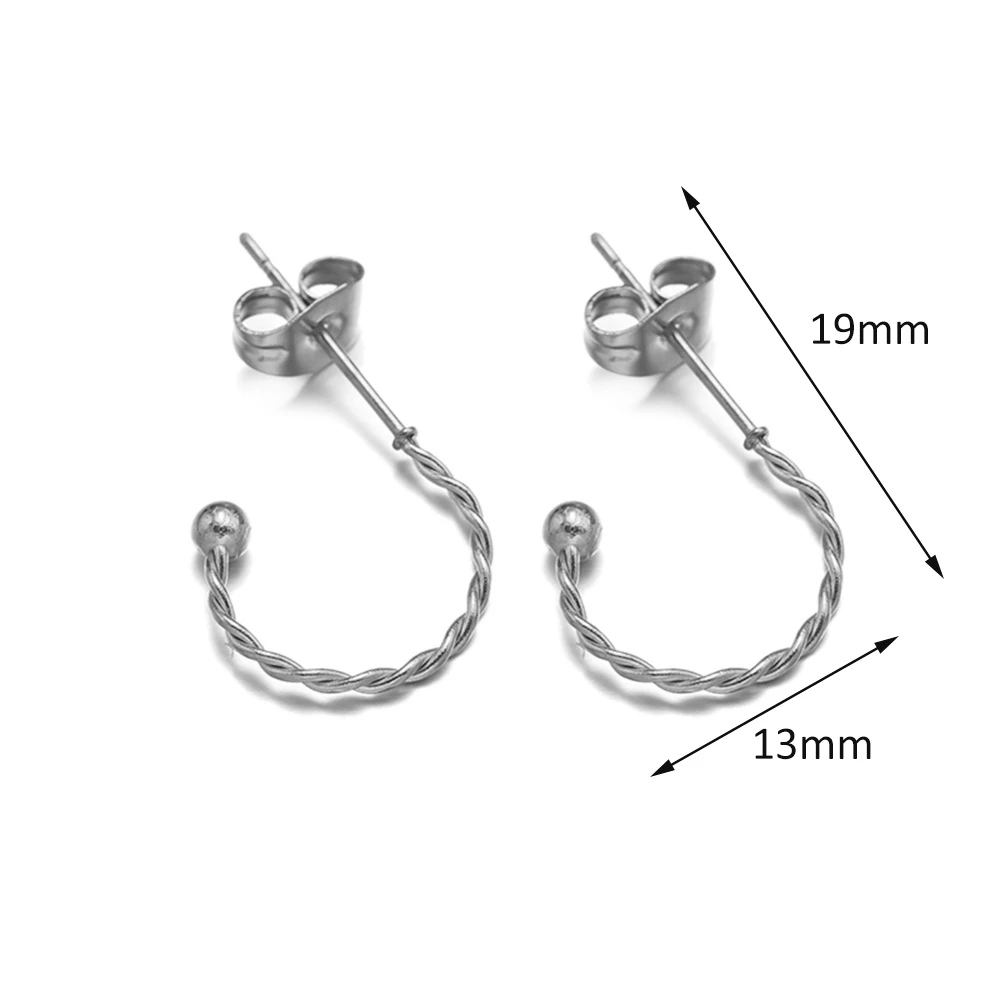 5 Paar Edelstahl Ohrring Haken Anschluss zurück für DIY hypo allergene Ohr komponenten Schmuck Herstellung Zubehör Zubehör – Detail 6