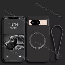 Magnetic Silicone Phone Case with Magsafe and Screen Protector - Pixel 9 Pro XL (Black)