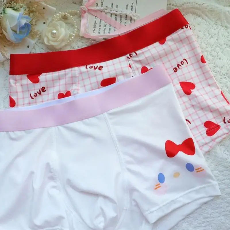 

3Pcs Kawaii Hello Kittys Kuromi Panties Anime My Melody Pochacco Sanrioes Men Underwear Soft Underpants Knicker Boyfriend Gift