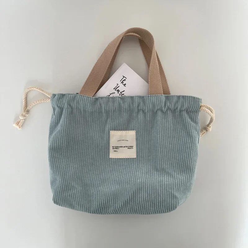 Children Portable Warm Bag Pack Lunch Bag Insulation Package Food Picnic Pouch for Kids Simple Drawstring Organiser Bento