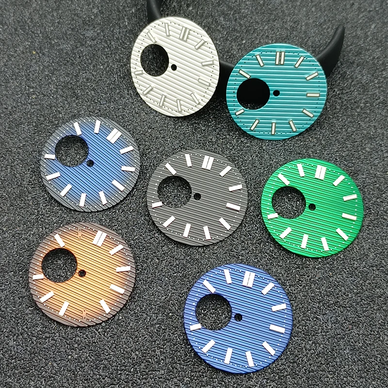 NH38 watch dial 29.7mm modified dial turquoise luminous skeleton modified watch accessories NH38 movement Watch dial accessories Watch face accessories Clock movement parts