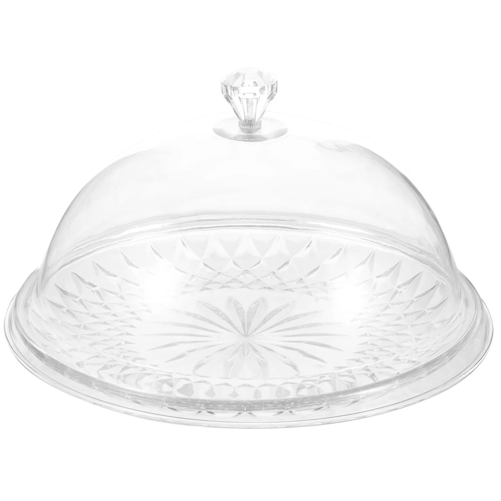 Round Clear Dome Cake Tray With Dome Covered Fruit Bowl Dessert Plate Plastic Display Lid Serving Plates Tray For Wedding