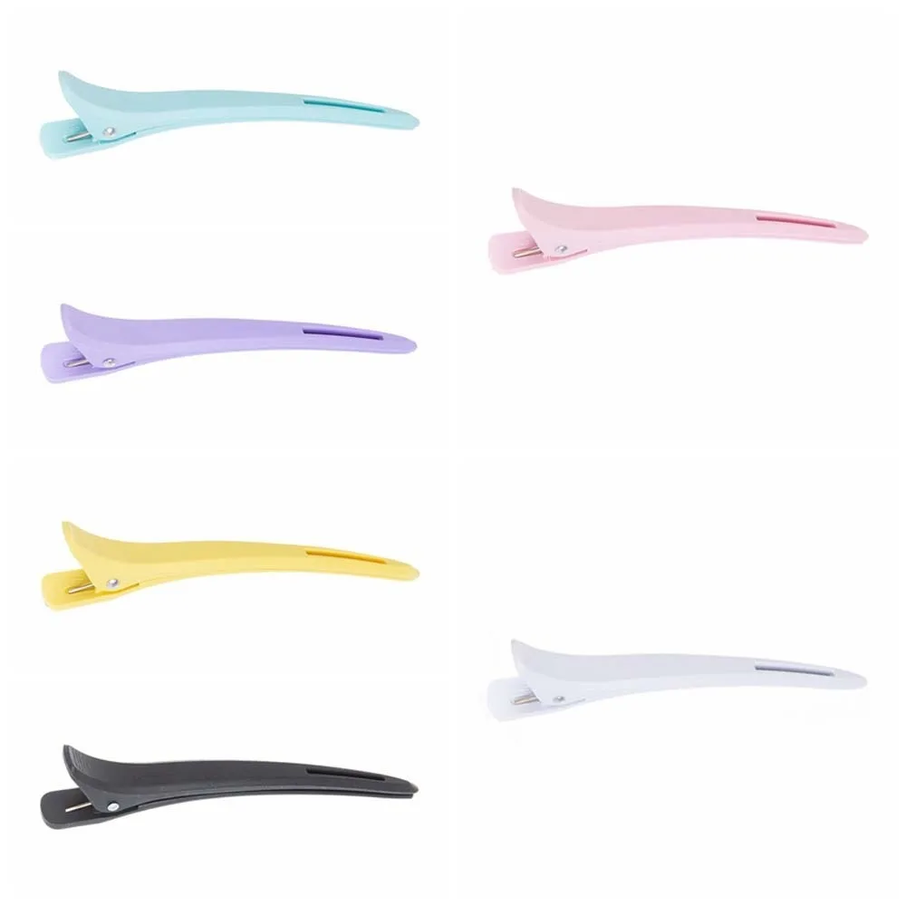 Description Picture 3 of item1Pc Fluffy Hair Clips Barber Pro Partition Duckbill Hairpin Colorful Salon Styling Tools
