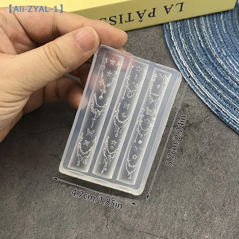 【ZYAL-1】Bowknot 비드 체인 리본 3D 실리콘 몰드 네일 아트 장식 DIY 디자인 실리콘 네일 아트 몰드 템플릿