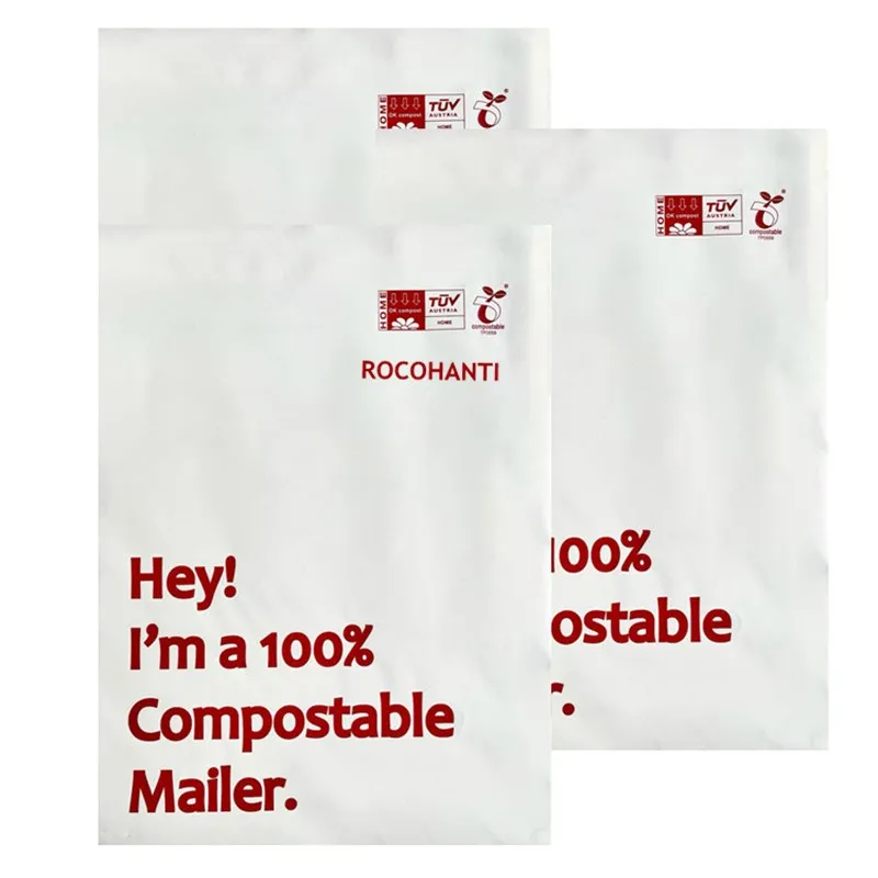 맞춤형 로고 100% 생분해성 재활용 퇴비화 가능 메일러 백 폴리 메일러 친환경 포장 봉투 배송 메일링 백