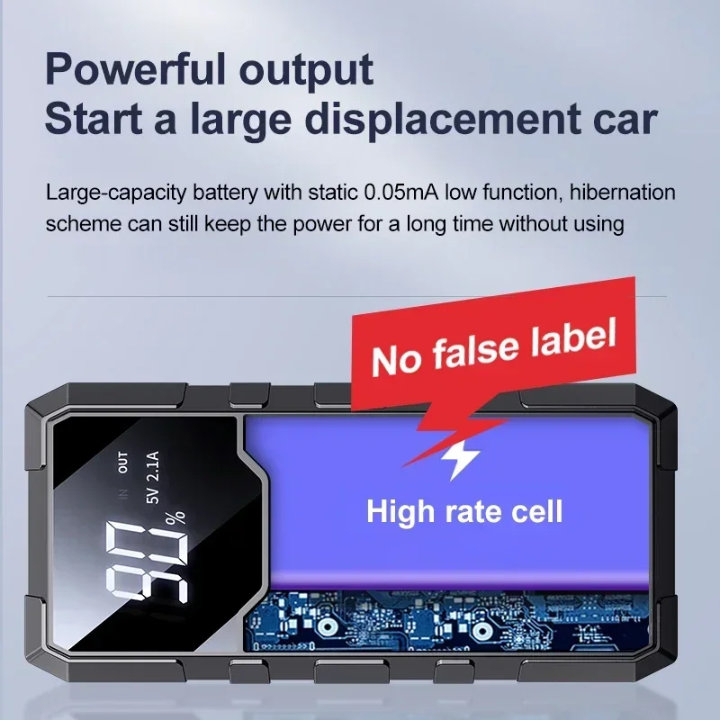 12000mAh Car Jump Starter 2A 5V Portable Car Charger Booster Charger Booster Power Bank Starting Device Starter