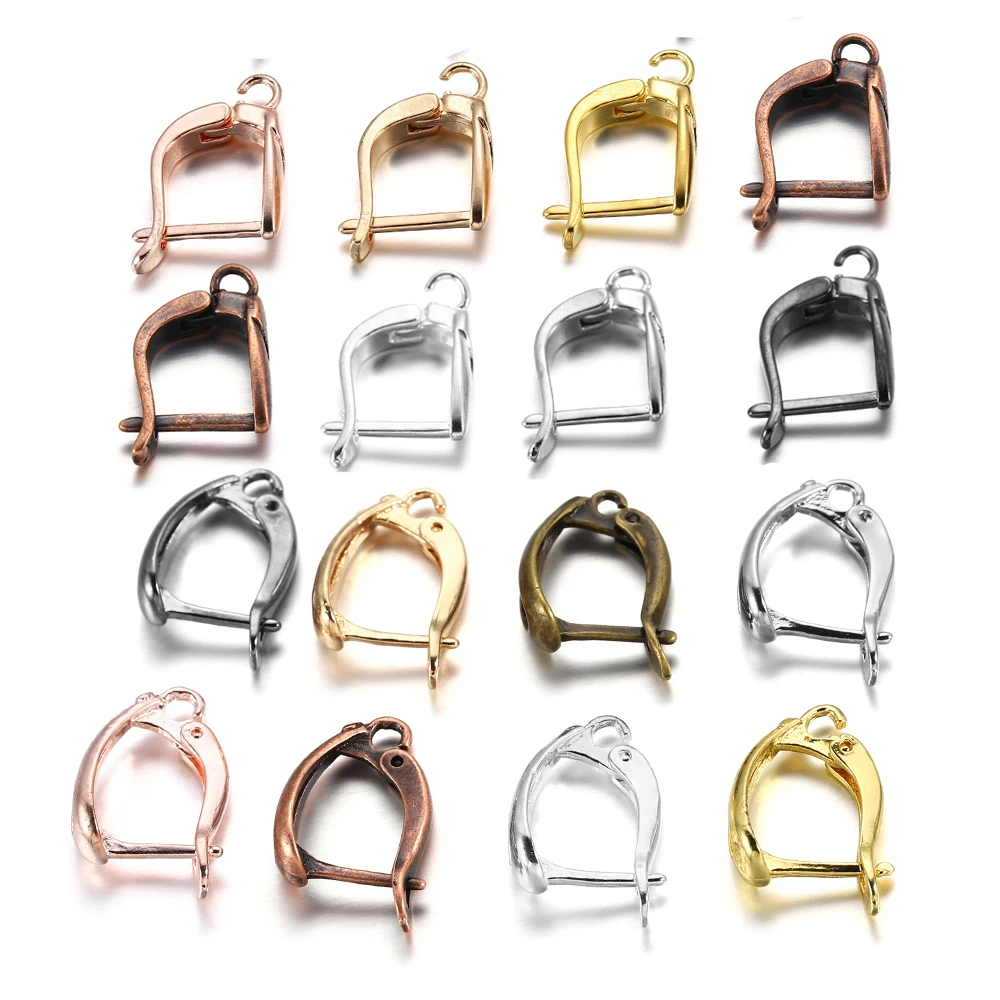 Earring Hooks 6-12Pcs/lot Gold Color French Lever Back Open Loop Setting for DIY Earring Clips Clasp Jewelry Making Accessories