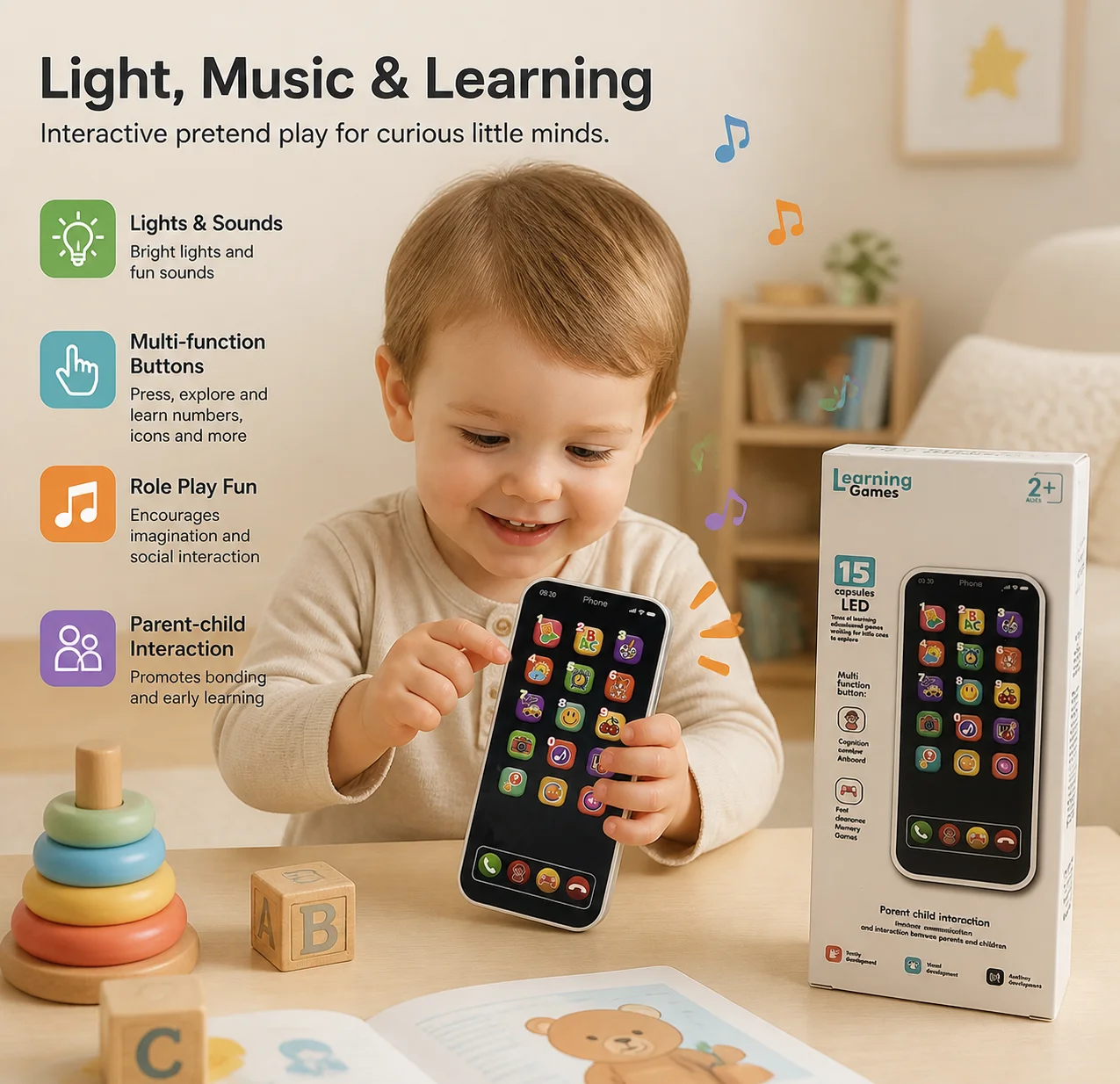 Interactive Music & Touch Screen Toy Phone