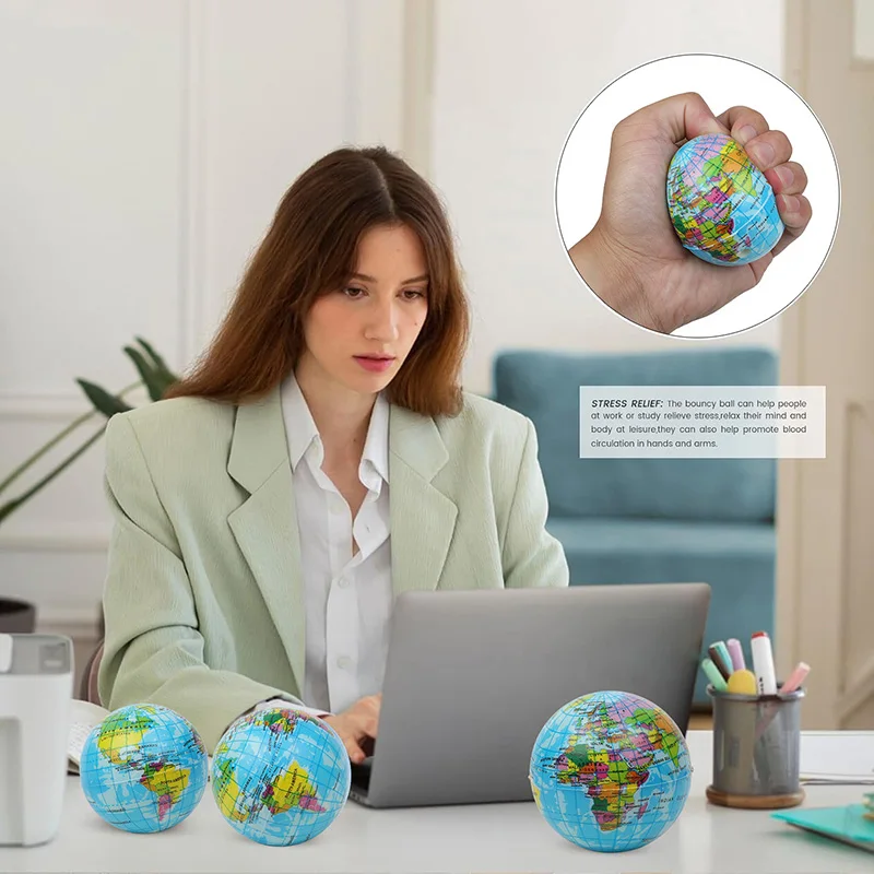 6/12pcs Earth Squeeze Toys Soft Foam Ball For Kids Birthday Party Favors Pinata Filler School Prize Stress Relief Christmas Gift