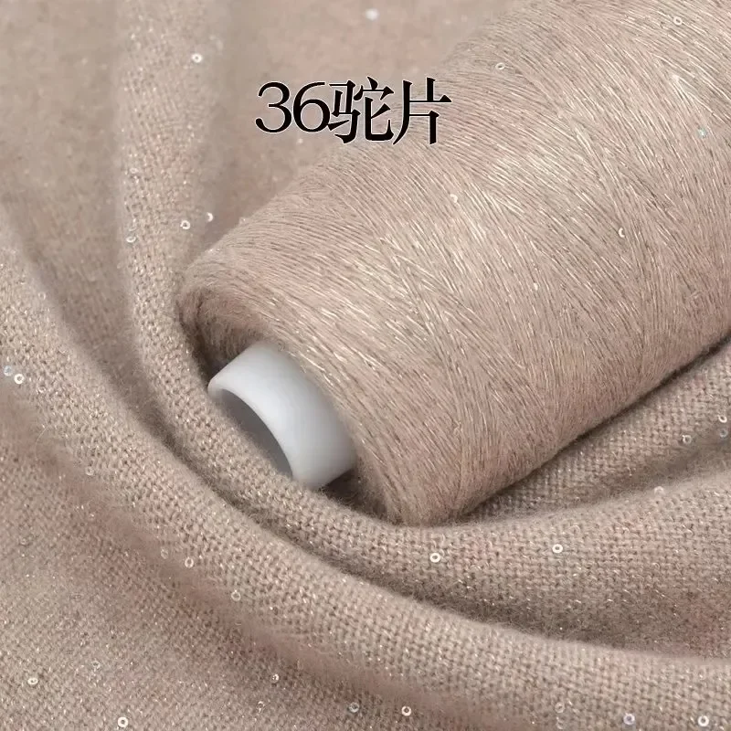 1 Pz 50G/Palla Paillettes Cashmere Puro Cashmere Filo Medio Fine Lavorato A Mano Morbido Tessuto Sciarpa Cashmere Maglia