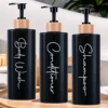 3pcs Shampoo and Conditioner Dispenser Set Empty Refillable Shower Room Shampoo Bottle Bathroom Soap Pump Bottles with Labels