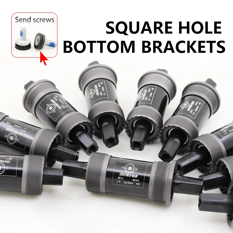 

Gineyea BB73-68mm Bike Buttom Brakets 103/107/110.5/113/116 118 120 122.5 127.5 Square Hole Central Axis Taper Bicycle Parts