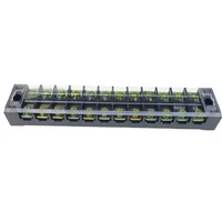 1PCS TB2512 Dual Row Thick Copper Screw Terminal Block Flame Retardant Grounding Strip Wire Connector Durable 600V 25A 5