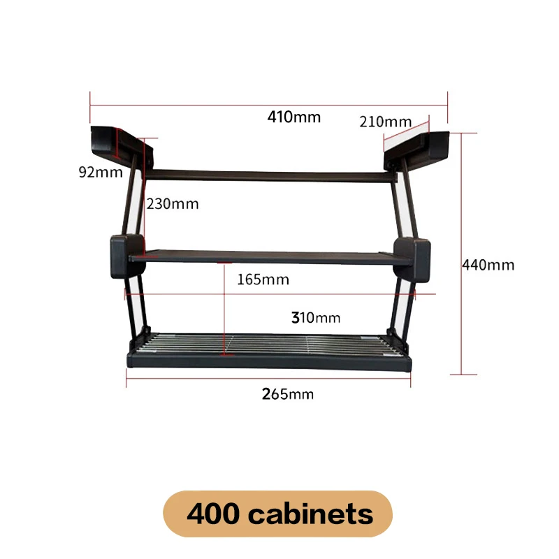 מדפים למטבח מתקפלים, מדפים תלויים בשכבות לתבלינים, ארון תלוי לאחסון מתחת לסל תלוי