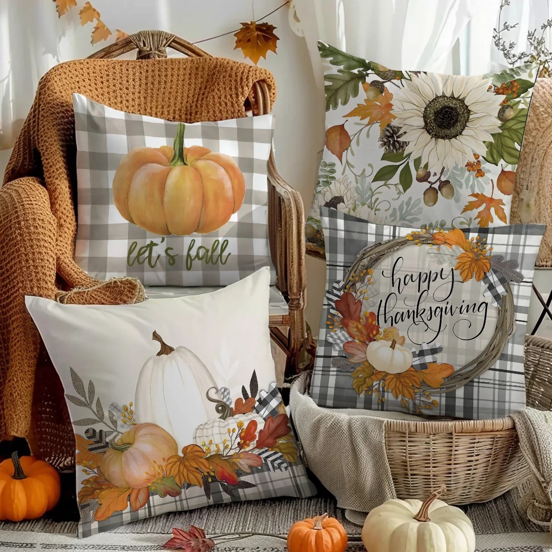 Autumn Theme Pillow Cover 4
