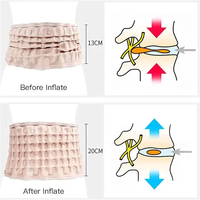 Inflatable waist belt lumbar disc herniation elderly traction belt supports lumbar decompression back pain belt 3