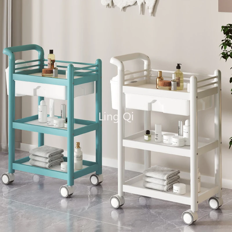 New Minimalist Salon Utility Trolley Mobile Wheel Generi Alimentari Insolito Carrello Alto Designer Makeup Servierwagen Mobili Ausiliari