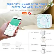 

Tuya WiFi Smart Air Box 6-in-1 Air Quality Monitor PM2.5/Formaldehyde/TVOC/CO2/Temperature/Humidity Gas Detector