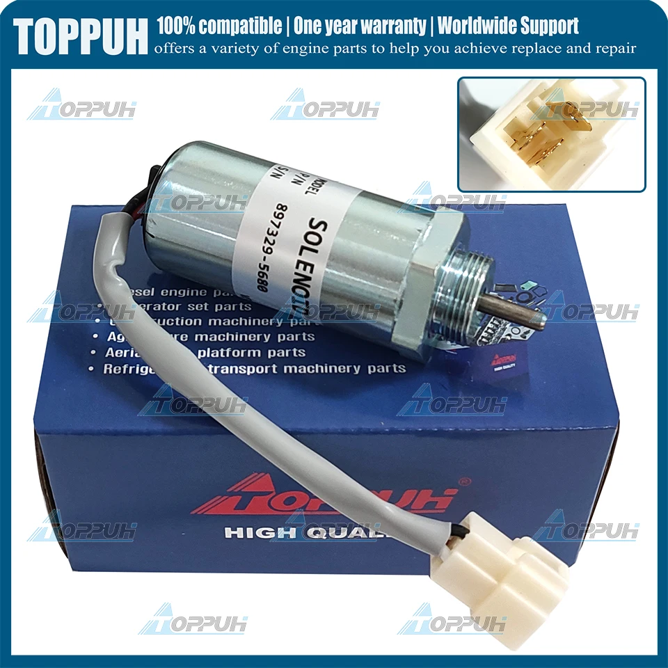 12V 897329-5680 Fuel Shut off Solenoid MV1-81 For Isuzu 3LD1 3LD2 4LE1 3LB1 4LB2 4LE2 SK75
