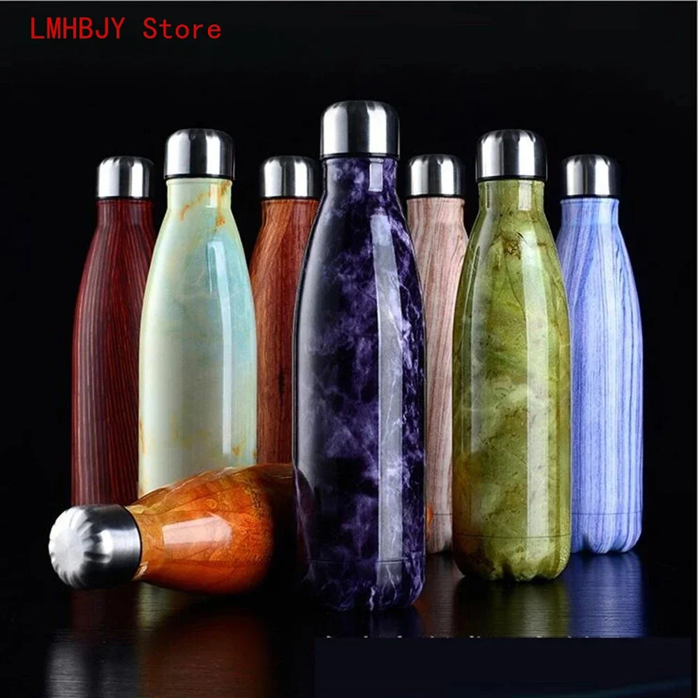 500ml 이중 벽 절연 진공 플라스크 스테인레스 스틸 보온병 콜라 물 맥주 야외 스포츠 물병