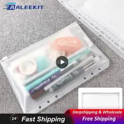 Binder Pockets Loose-leaf Ring Design Transparent Pvc Pvc Edged Waterproof Bag Notebook Binder Durable Waterproof Zipper Folders
