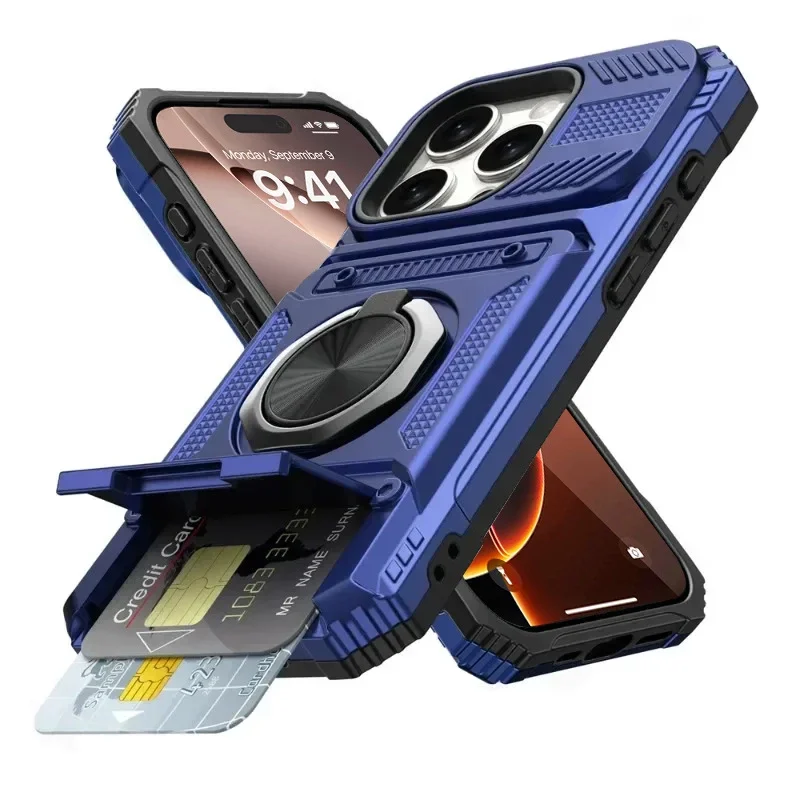 ตัวเลือกสินค้า เคส iPhone 17 16 Pro Max พร้อมวงแหวนแม่เหล็ก หมุนได้ ป้องกันตกกระแทก