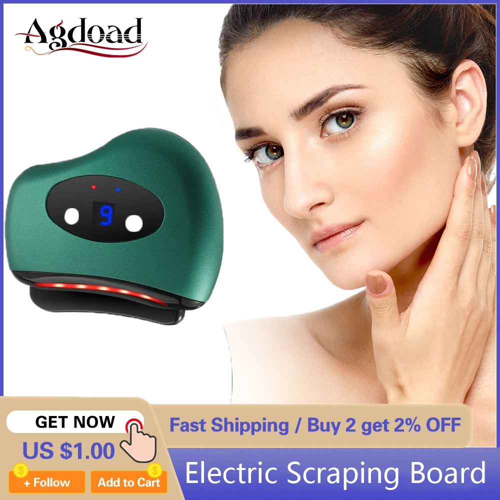 3 Modes Electric Scraping Board Body Heating Massager Guasha Tool Vibrate Face Lift Devices